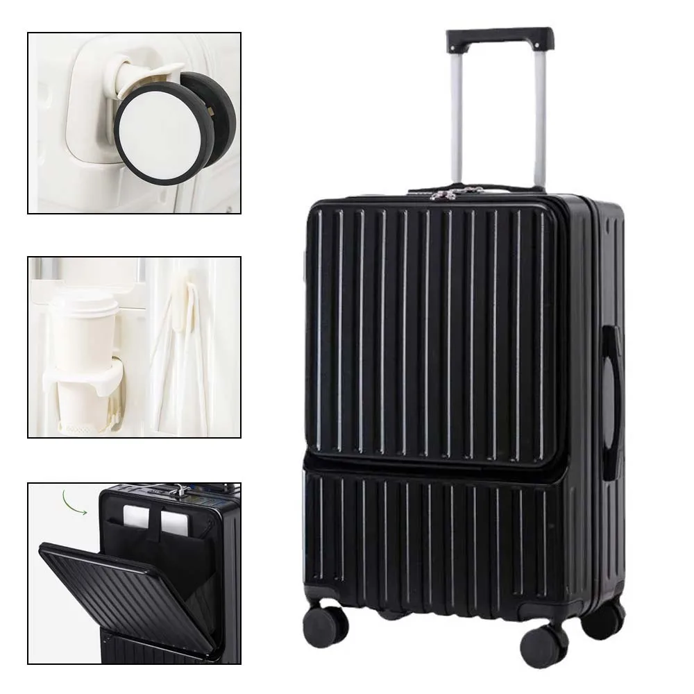 

20 Inch Front Opening Cabin Suitcase Rolling Trolley Case Spinner Wheel USB Charging Travel Luggage With TSA Lock For Men Women