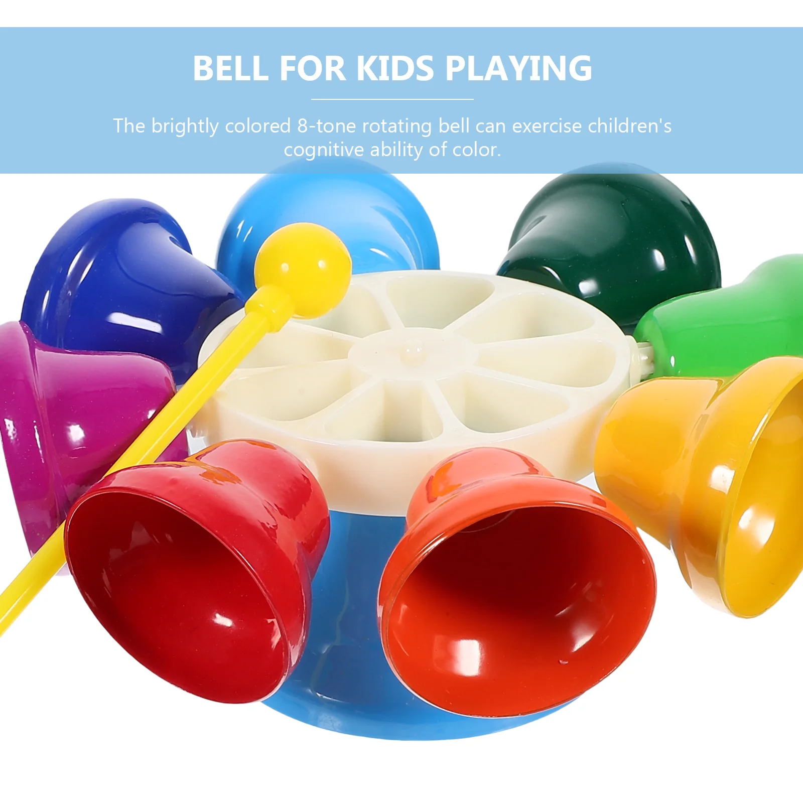 

8 Tone Melody Clock Bright Rotating Bell Kids Instrument Plastic Metal Puzzle Toy Toddler Sensory Training Musical Percussion