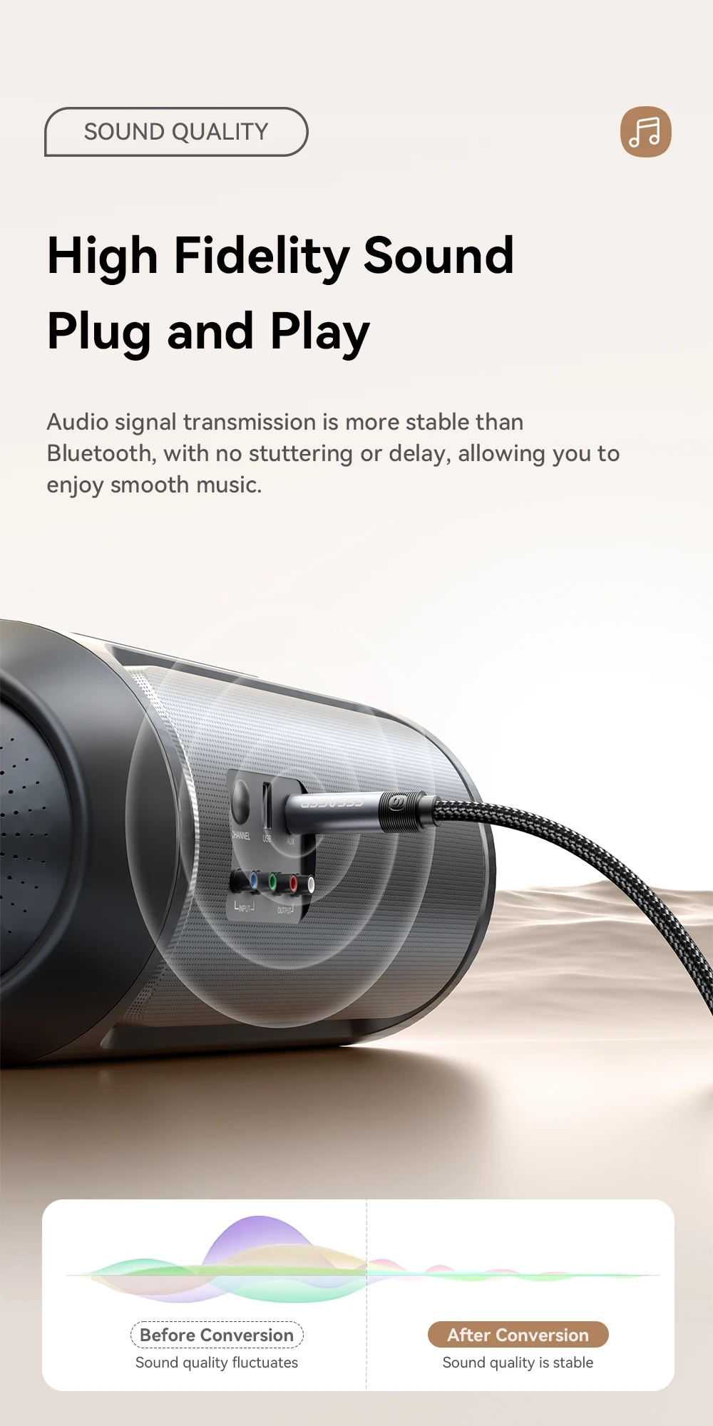 Essager 3,5-mm-Klinken-Audiokabel, 3,5-mm-Stecker auf Stecker, Audio-Aux-Kabel für Telefon, Kopfhörer, Autolautsprecher, Computer, Aux-Kabel 3M 5M – Detail 6