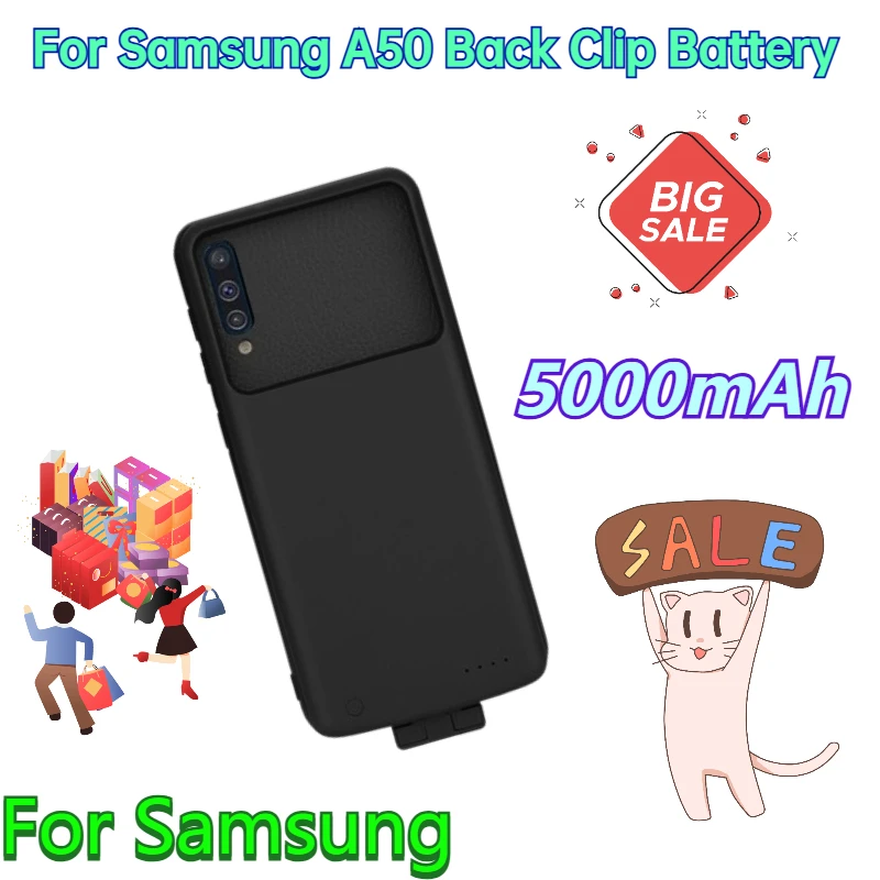 

5000mAh for Samsung A50 Back Clip Battery Wireless Charger Phone Case Mobile Power Bank Magnetic Separation Model