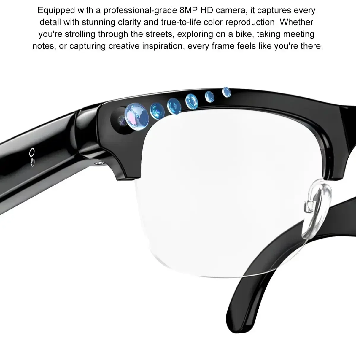 Lenovo Smart AI Glasses 800W HD Camera 8K Shooting Image Video Voice Call Translation Bluetooth AI Motorcycle Glasses 2027 New