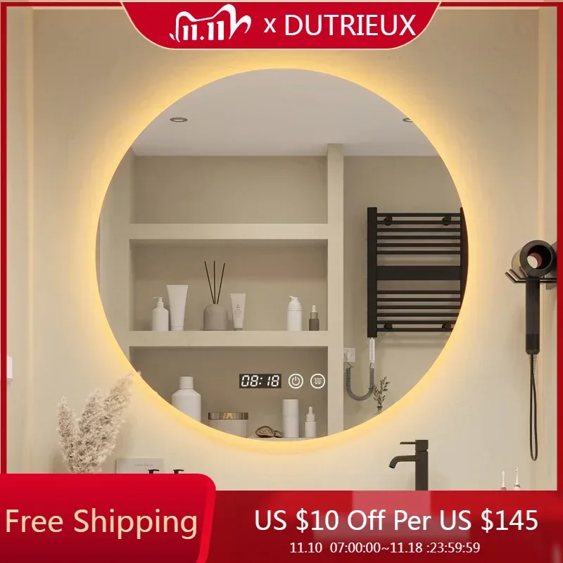 Hanging Fixtures Mirror Shelf Mounted Nordic Led Modern Aesthetic Mirror Bathroom Large Wall Miroir Espejo Pared Ornament