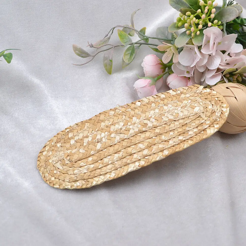 Natural Wheat Straw Woven Panel Sheet For Making Dolls Straw Hat Handcraft DIY