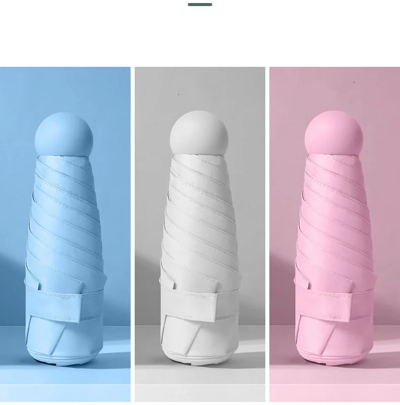 

Capsule Umbrella Sunny and Rainy Dualuse Rainproof Wind-resistant Sun Protection Outdoor Traveling Portable Mini Umbrella