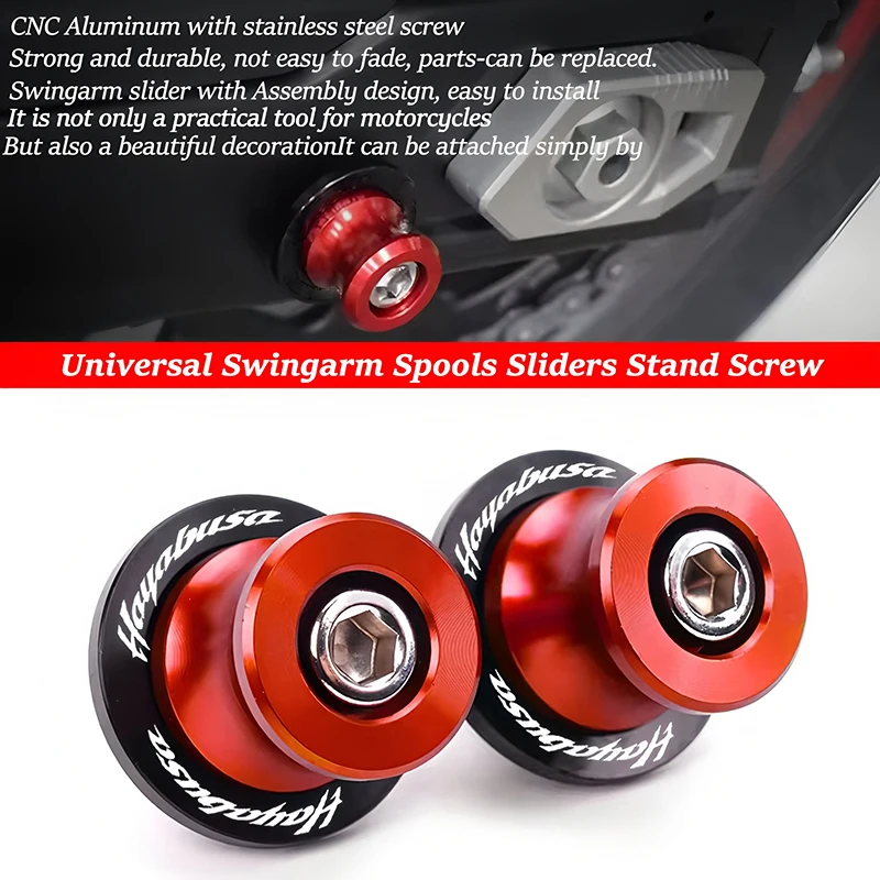 For Hayabusa GSX1300R GSX 1300R 2007-2023 2024 Swingarm Spools Slider Screws 8MM Stand Motorcycle Accessories