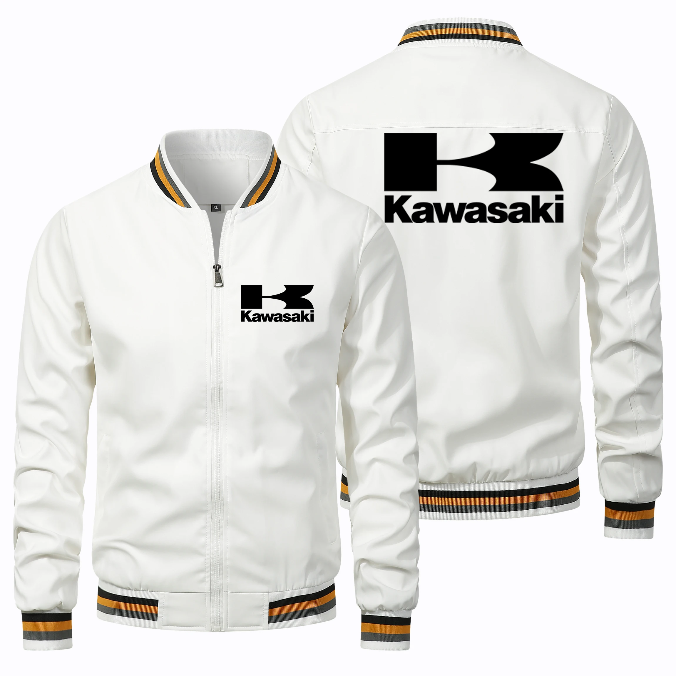 2024 new Men\'s Jacket Kawasaki Logo Printed Motorcycle Jacket Trendy Men\'s Sportswear Biker Jacket Kawasaki Clothing coats S-5XL