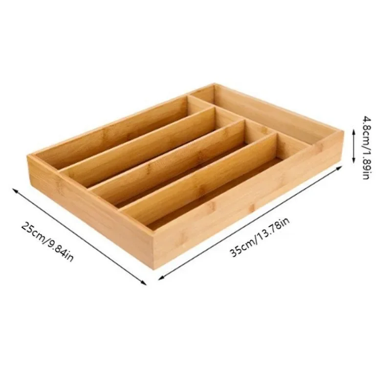 Bamboo Cutlery Divide Storage Trays Rack Neat Elegant Kitchen Drawer Organizer Home Accessories