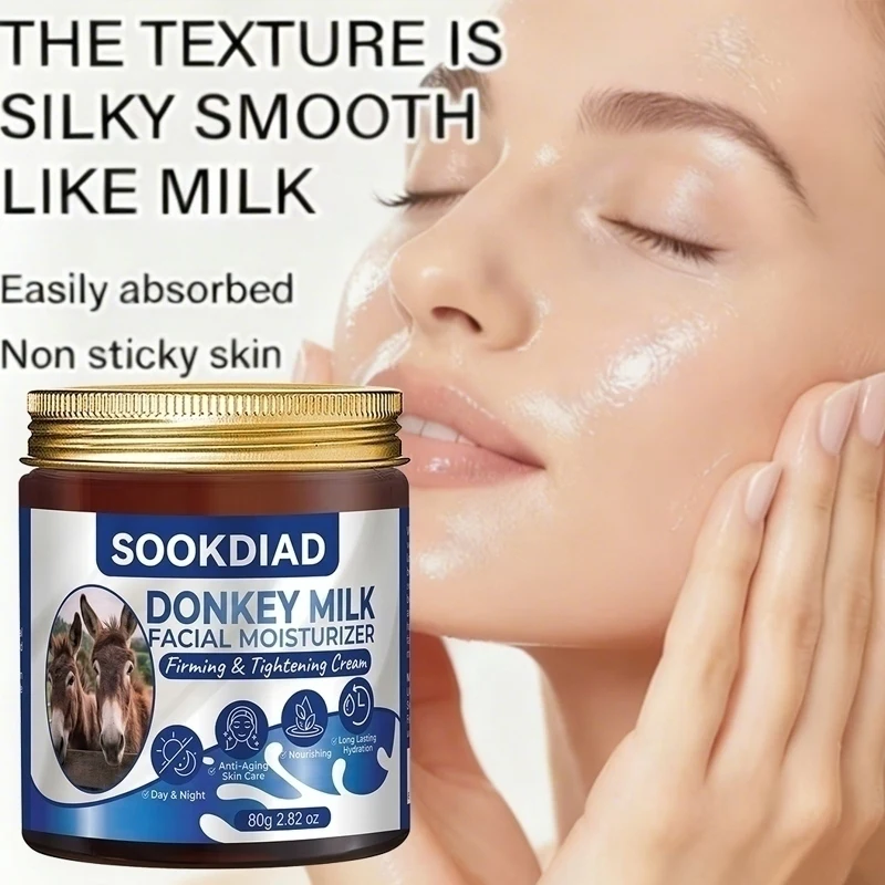 Donkey Milk Facial Moisturizer, Firming & Hydrating, 80g/2.82oz, Day & Night, All Skin Types, Men & Women view 4