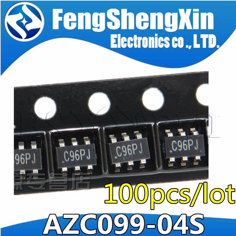 100PCS AZC099-04S R7G C96BJ  c96** SOT23-6 AZC099-04S.R7G SOT23 C96GH AZC099 AZC099-04