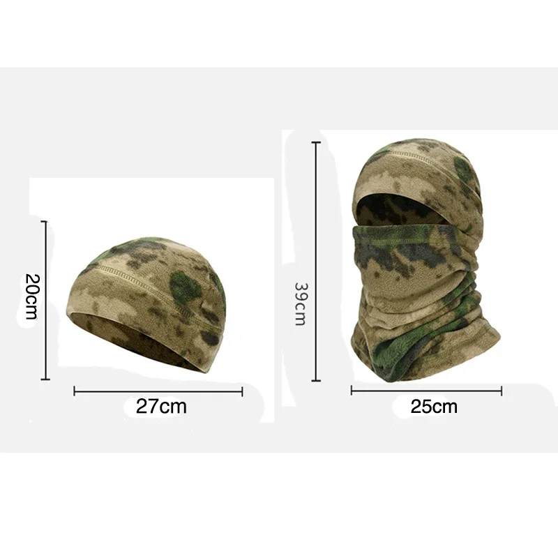 Thick Fleece Winter Balaclava Camo Windproof Face Mask Warm Helmet Liner Hat for Men Outdoor Cycling Cold Weather Head Cover