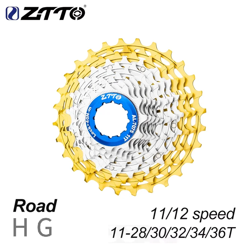 ZTTO Ultralight Road Bike HG Cassette 115g~149g Gold-silver 11S 12S 11-28/30/32/34/36T Sprocket 11/12 Speed Gravel K7