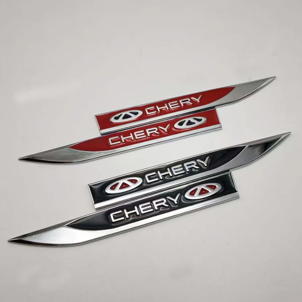 3D Metal CHERY Logo Side Fender Badge Emblem Car Sticker Decals For Chery Tiggo 4 5 7 8 5x Omoda Arrizo QQ A3 Auto Accessories