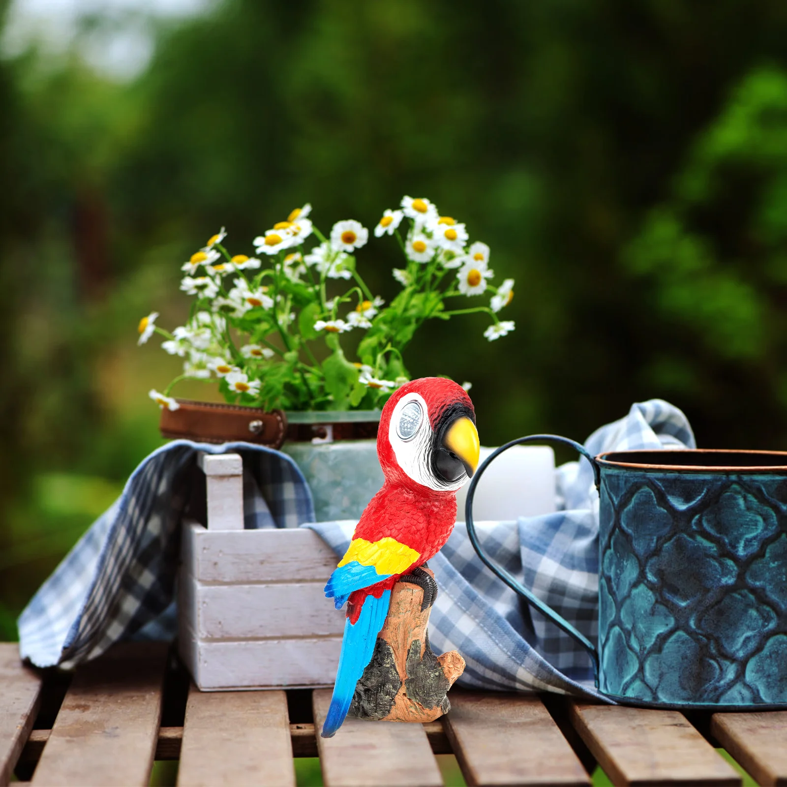 

Solar Night Light Bird Shape Resin Garden Decor Lamp Red Durable Outdoor Solar Powered Luminous Ornament Easy Install Cozy Home