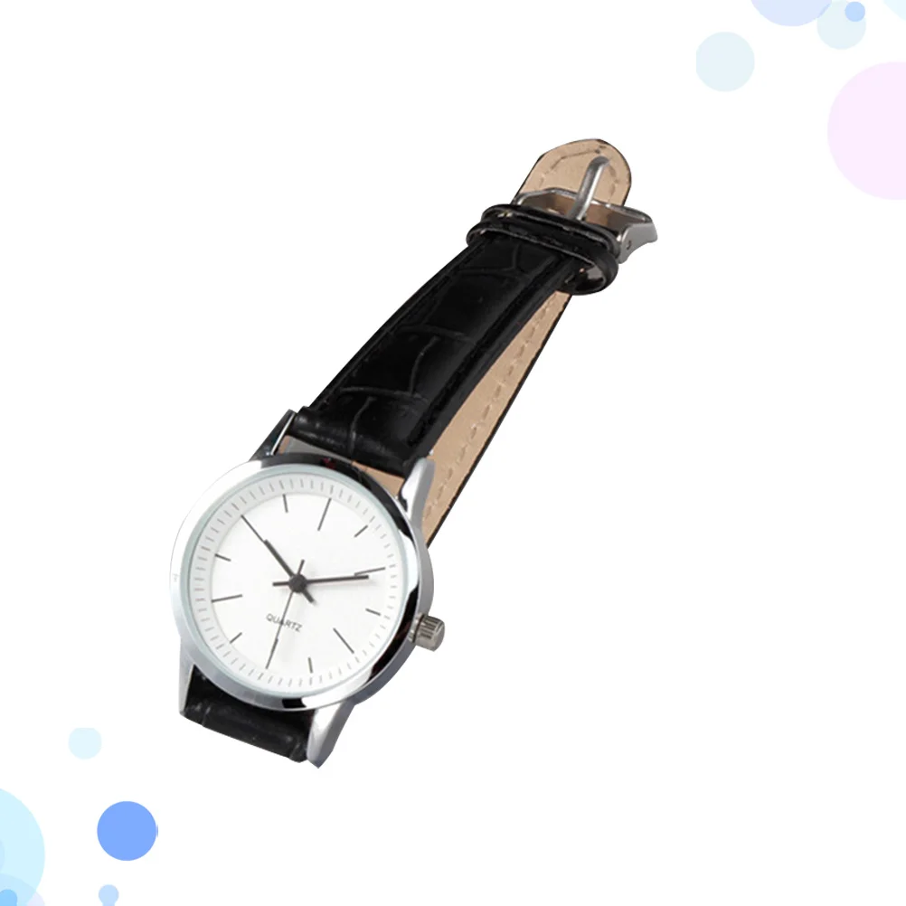 1PCS زوجين ووتش الأزياء كوارتز ساعة اليد قابل للتعديل بو حزام أسود الفرقة الأبيض الهاتفي عيد الحب هدية زوجين ووتش #1