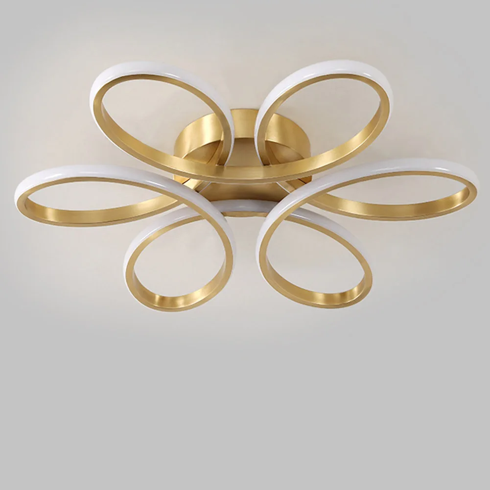 Household LED Chandelier 12W Modern Style Ceiling Lamp Three Colors Flower Design Ceiling Lights Super Bright Home Decor Fixture image 3