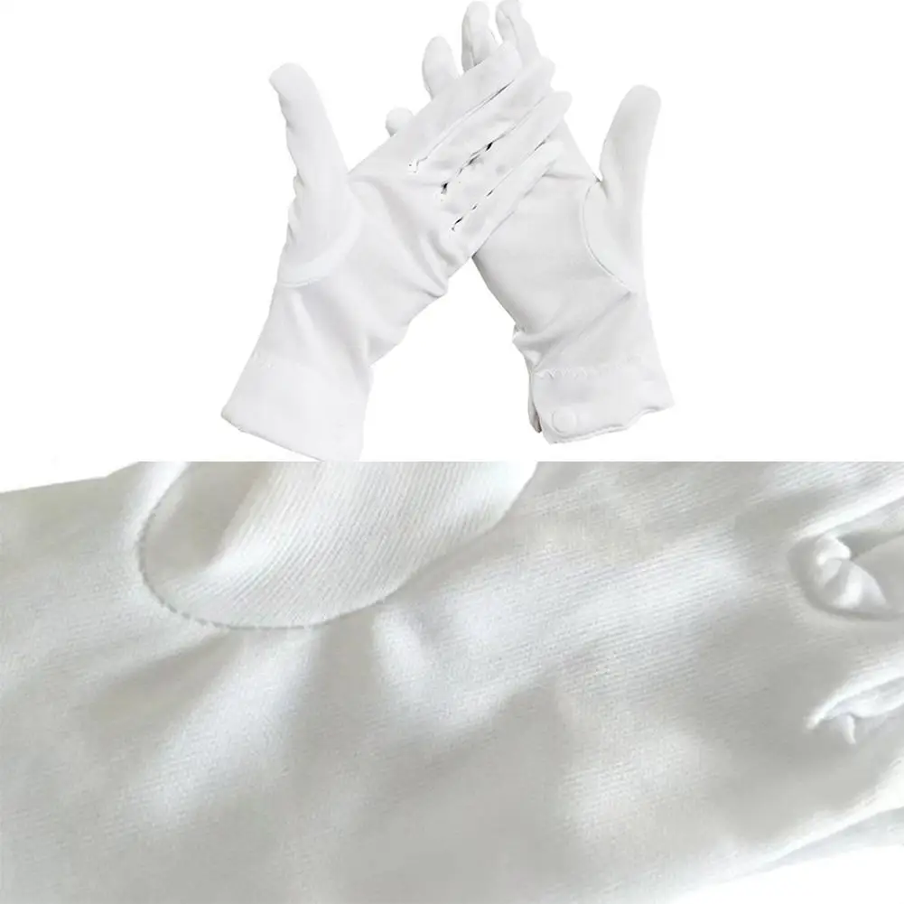 2 Paar formelle Smoking handschuhe-Nylon Guard Parade Handschuhe für Männer und Frauen, weiße Baumwolle Marching Band Kleid Handschuhe – Detail 18