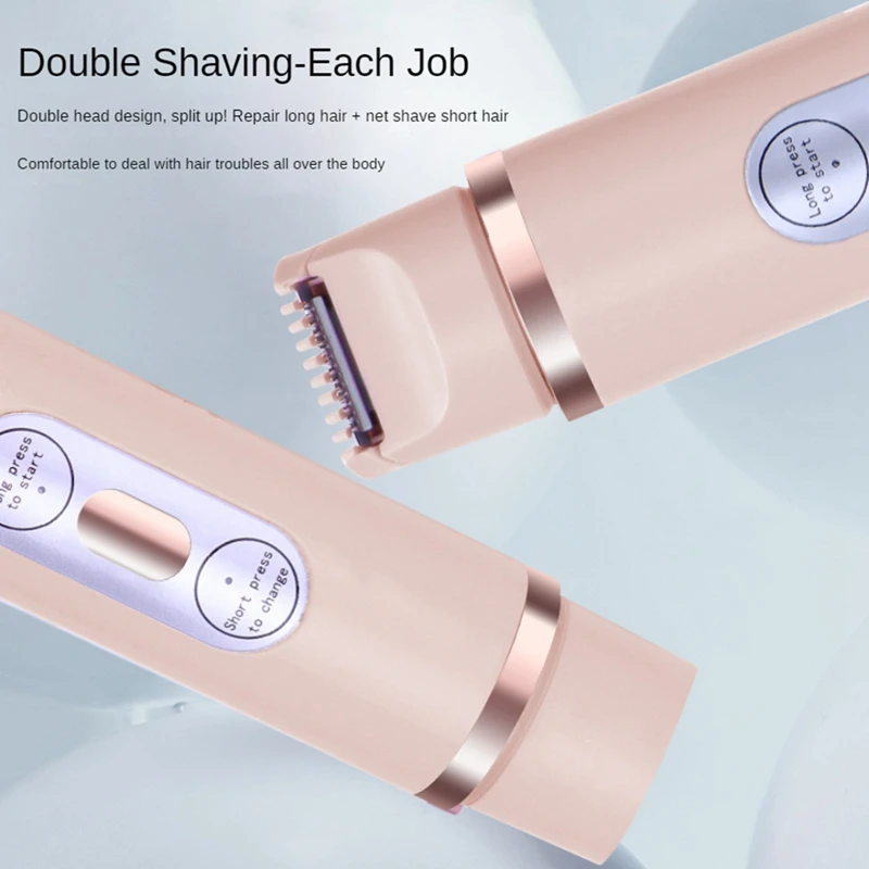 여성용 비키니 트리머, 무통 여성용 제모, 습식 및 건식 레이디 면도기, 2 in 1