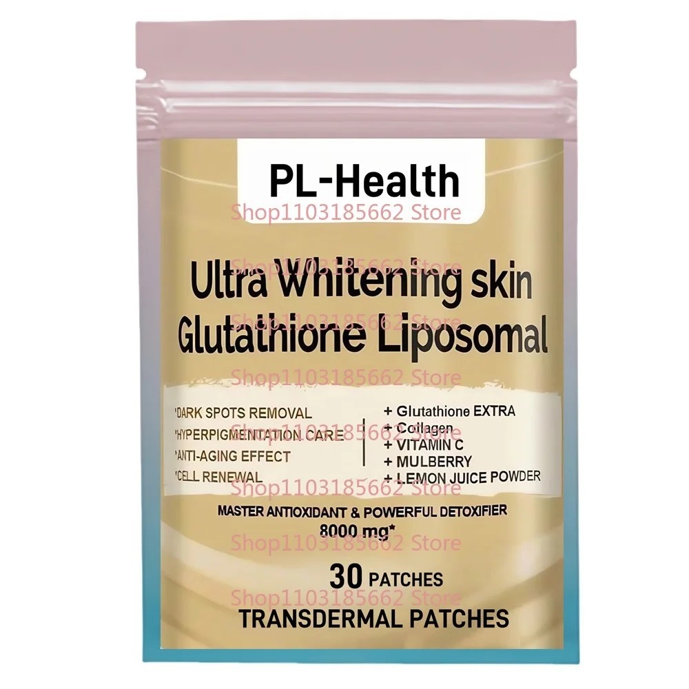 

30-лестящие ультра отбеливающие трансмимерные пластыри с глутатиона для кожи для удаления темных пятен, обновления клеток, борьбы со старением