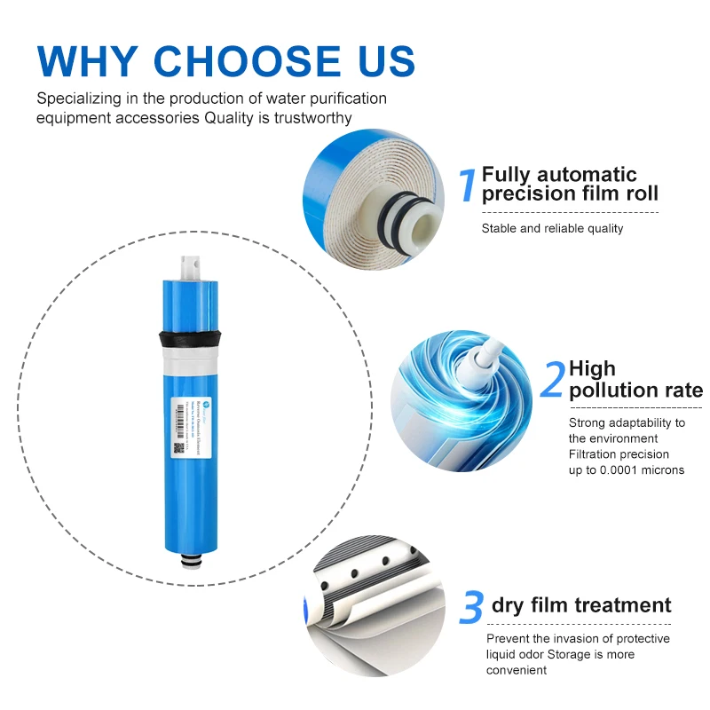 3213-600GPD RO reverse osmosis membrane filter displacement water system to remove residual chlorine