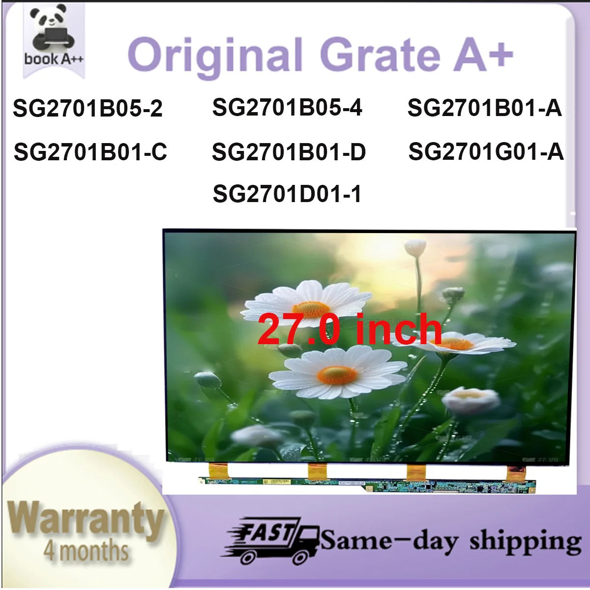 

Original New A+27" IPS LCD Screen glass SG2701B05-2 SG2701B05-4 SG2701B01-A SG2701B01-C SG2701B01-D SG2701G01-A SG2701D01-1