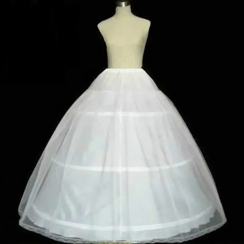 White 3 hoop 2 Layer petticoat Crinoline Underskirt bridal wedding dress Gown