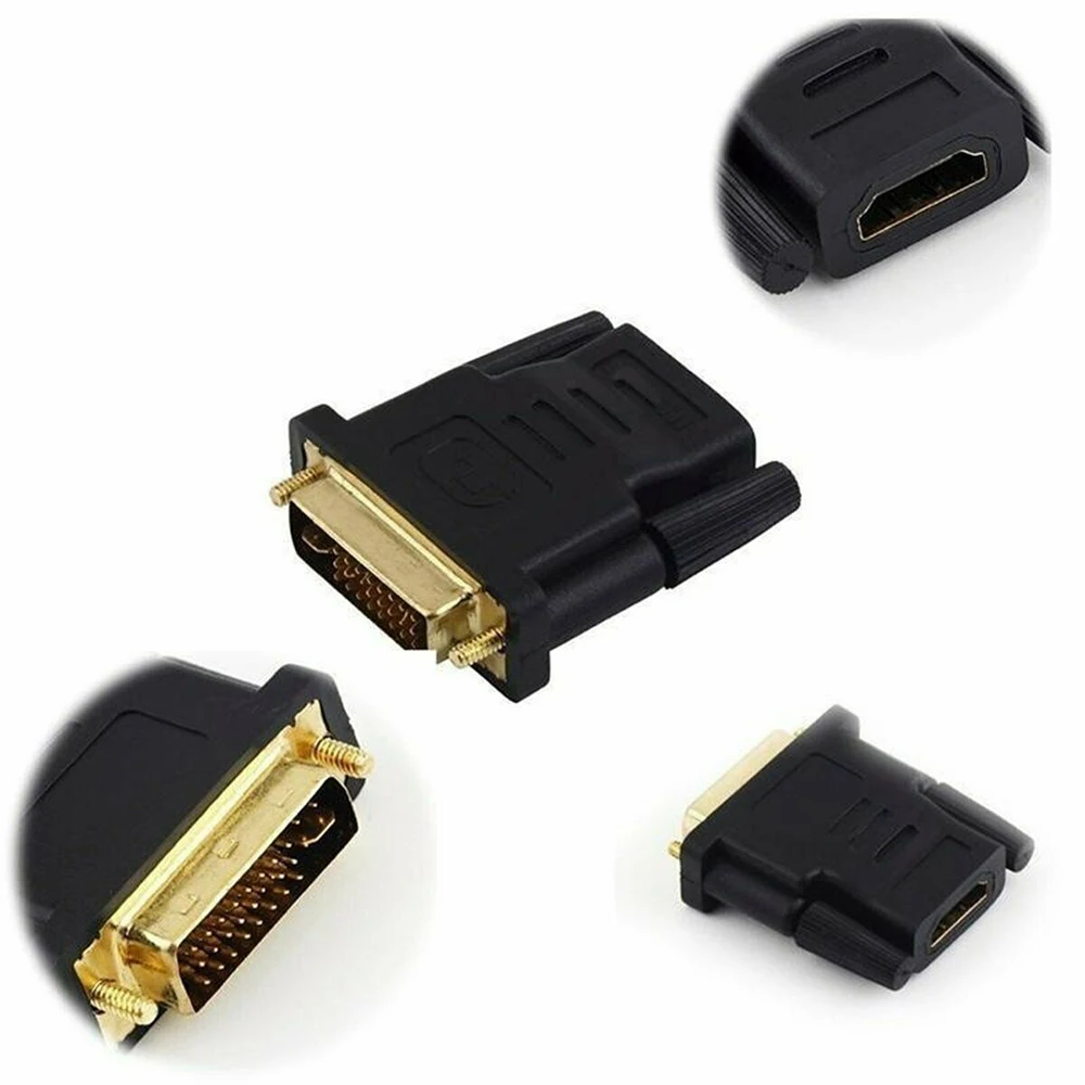 24k Gold Plated Plug Male To Female DVI Converter 1080P For HDTV Projector Monito DVI 24+1 To HDMI-compatible Adapter Cables