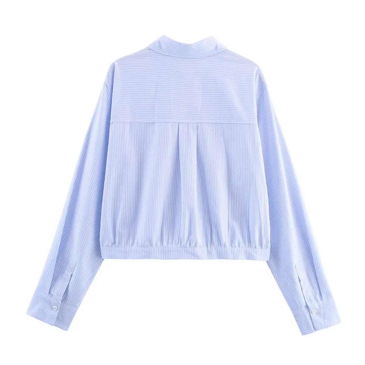 Chemise à manches longues pour femmes, polyvalente, plissée à la taille, col, bouton unique, nouvelle collection automne