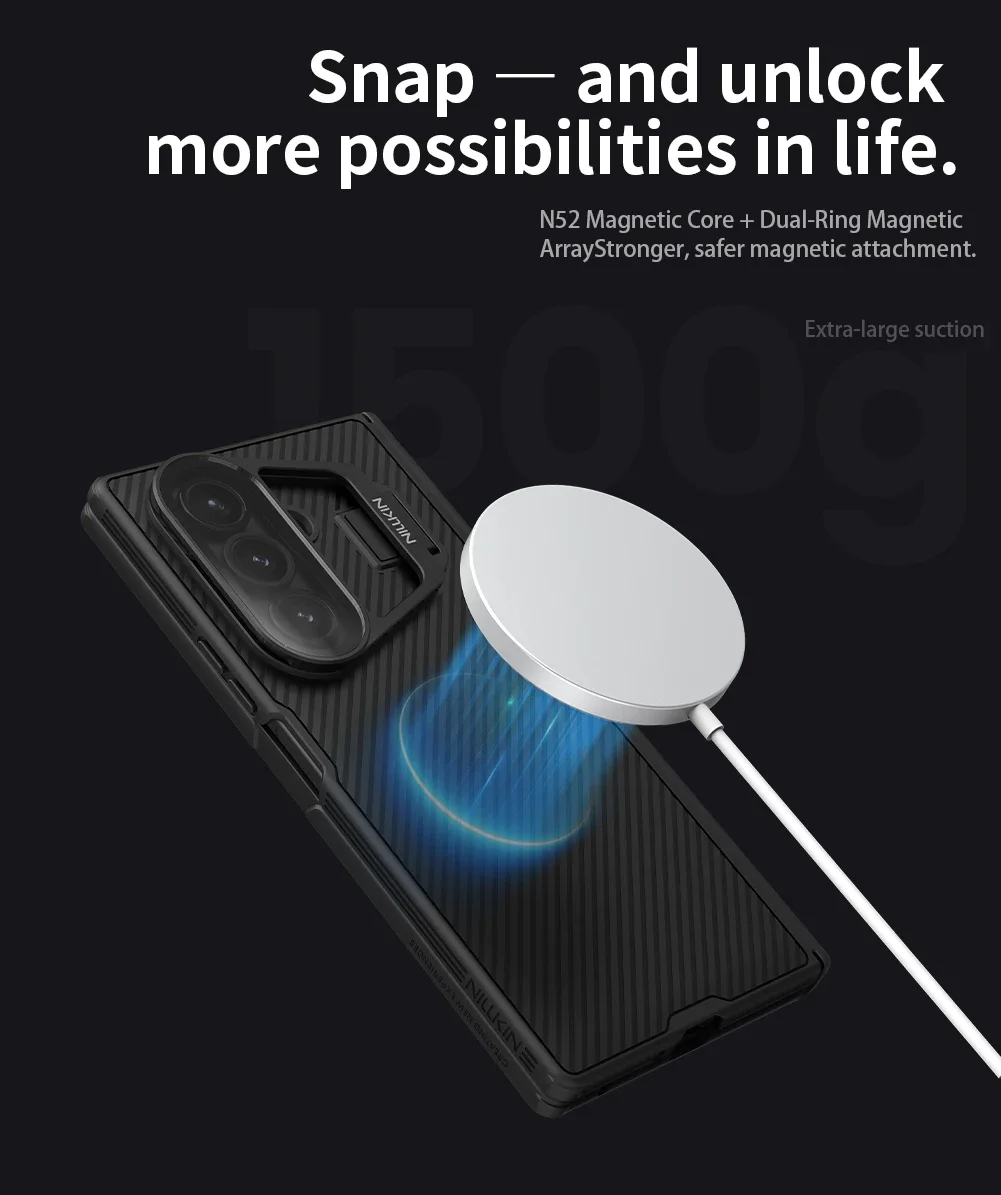 

Nillkin For Samsung Galaxy Z Fold 7 5G Case Magnetic Camshielf Prop Matte Magsafe Transparency Lens Camera Stand Cover Protect