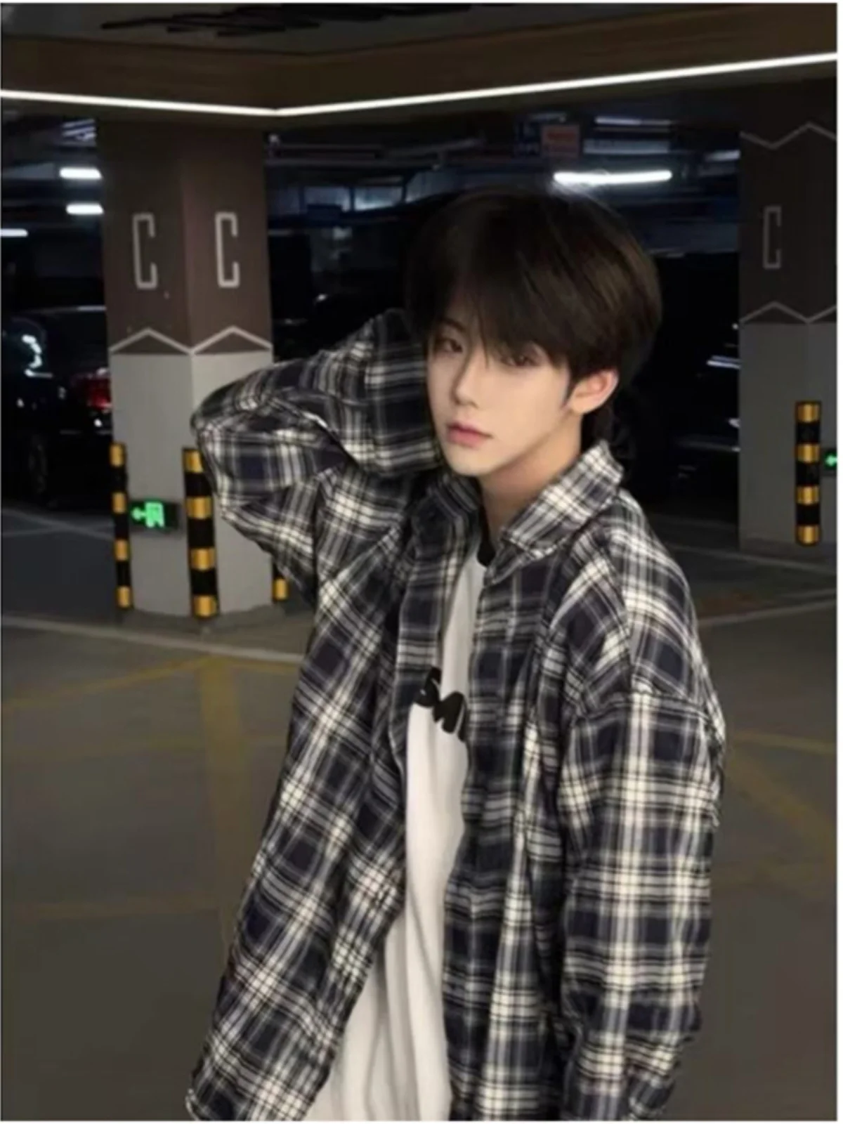 

Рубашка в клетку в американском ретро-стиле с длинными рукавами для мужчин, летняя, модная, в стиле High Street, молодежная, для пар, свободного кроя