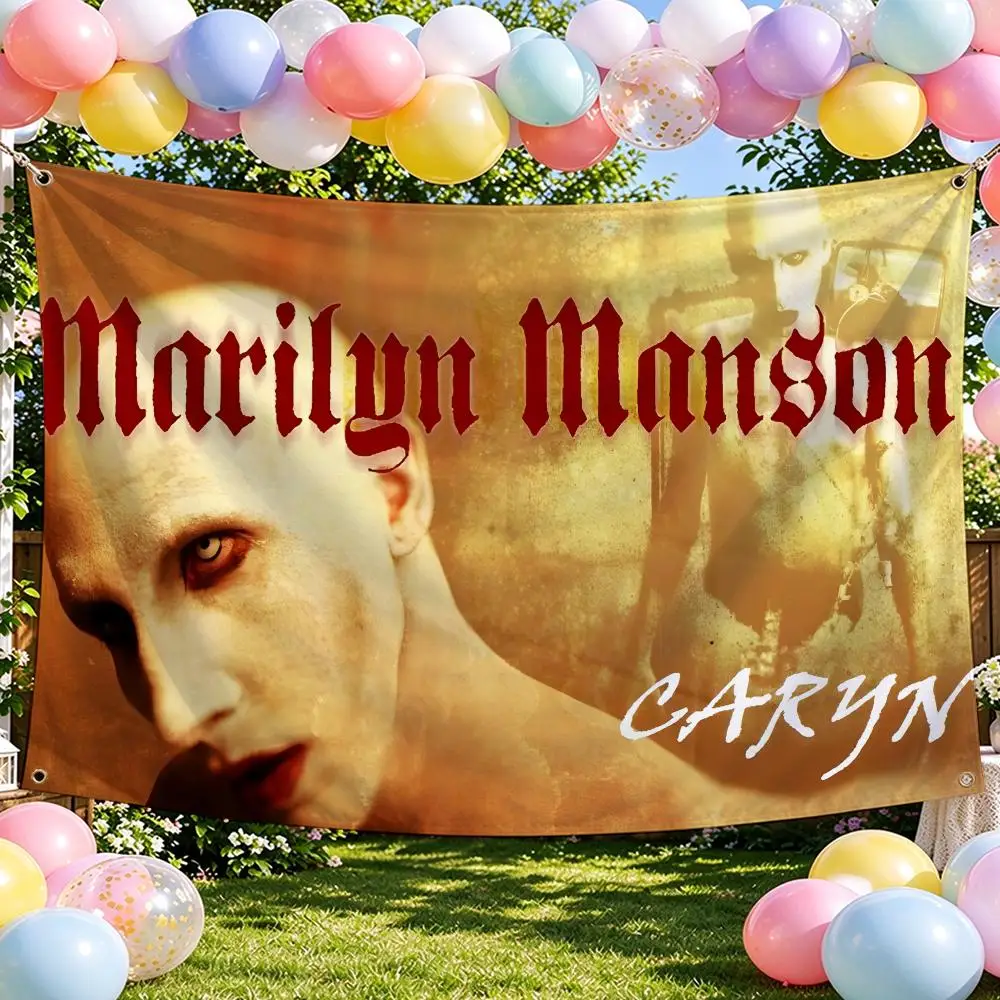 Marilyn Manson Flags Banner For Bedroom Outdoor Living Room Restaurant Bar Wall Decor Party