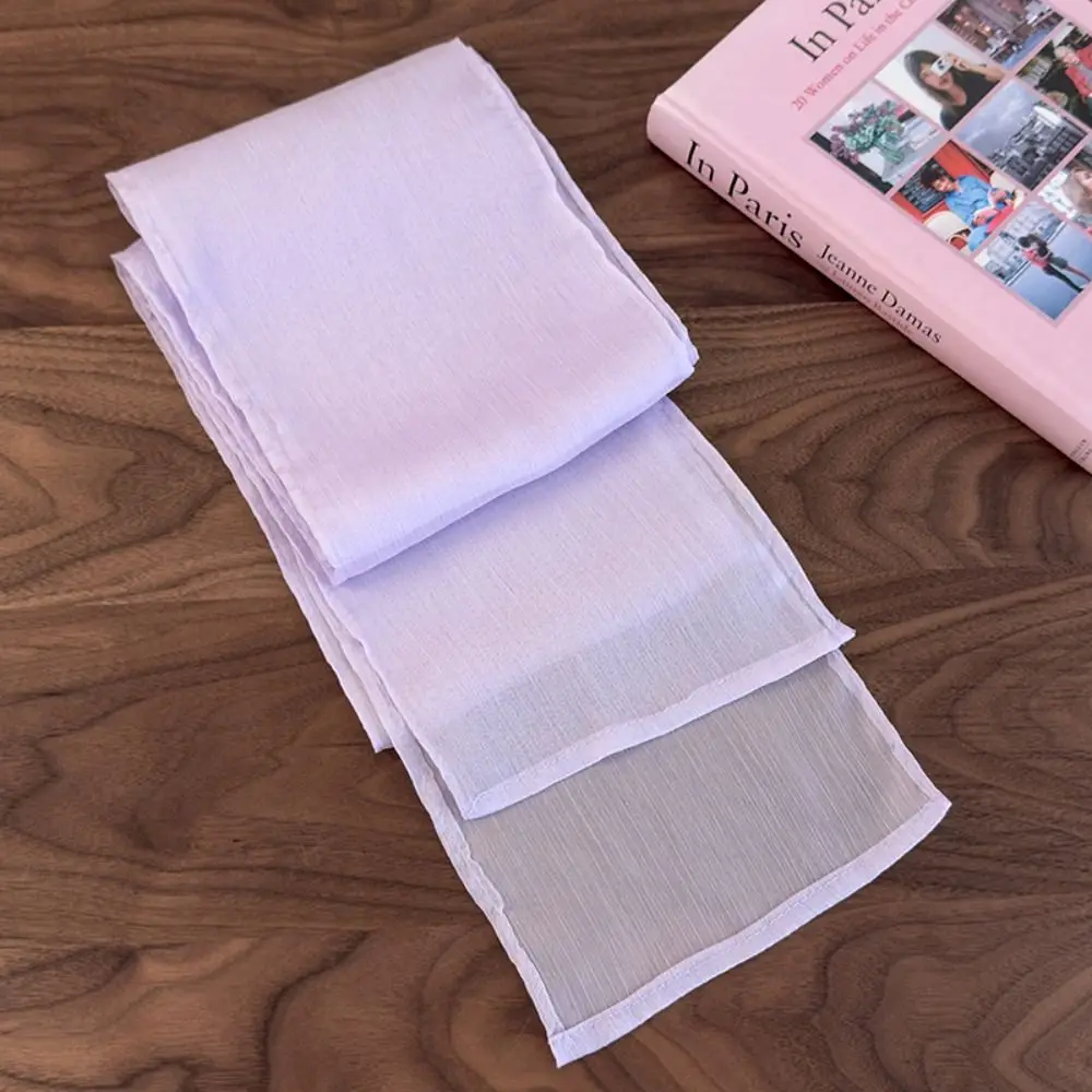 

Весенне-летний тонкий длинный шелковый шарф, мягкая упаковка, регулируемый шифоновый шелковый шарф, розовый/фиолетовый, элегантный шейный платок с лентой, уличный