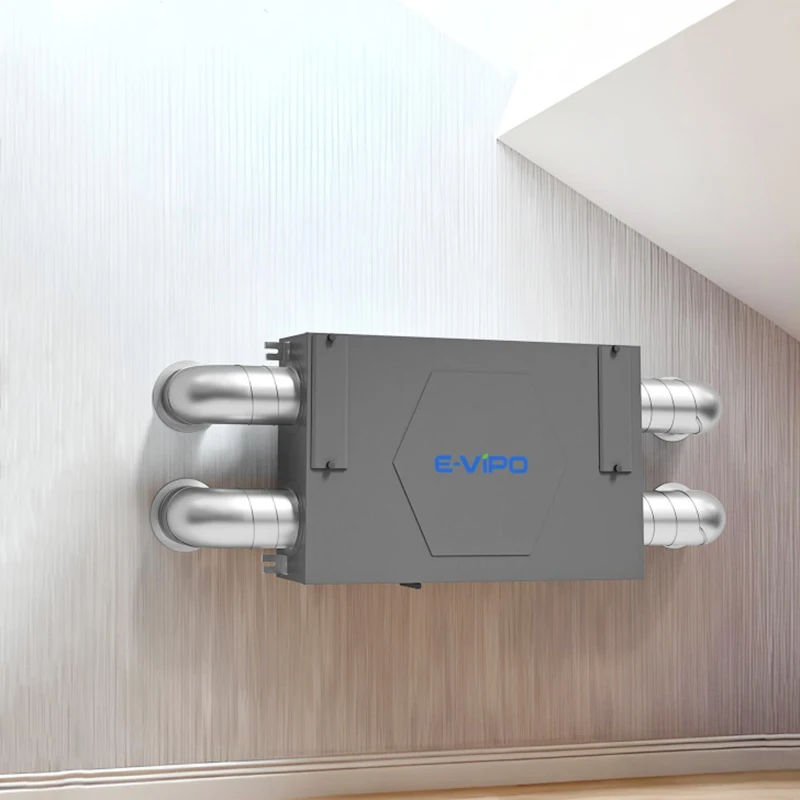E-VIPO Household Energy Recovery Ceiling Vmc Double Flux Air Ventilator Bypass Whole House Fresh Air Home Ventilation System