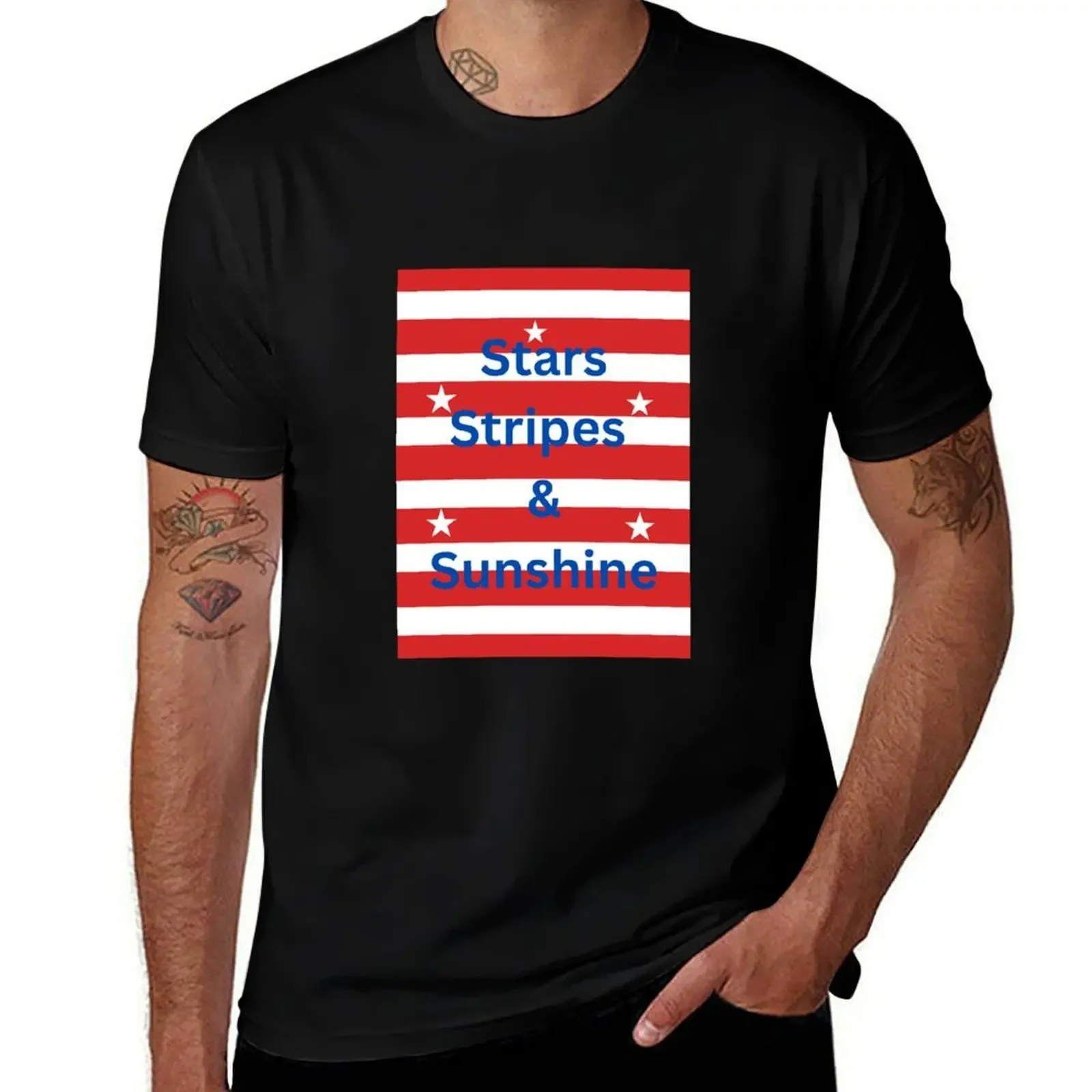 

Stars, stripes and sunshine T-Shirt plus size tops valentines boutique clothes Man t-shirt luxury clothes men