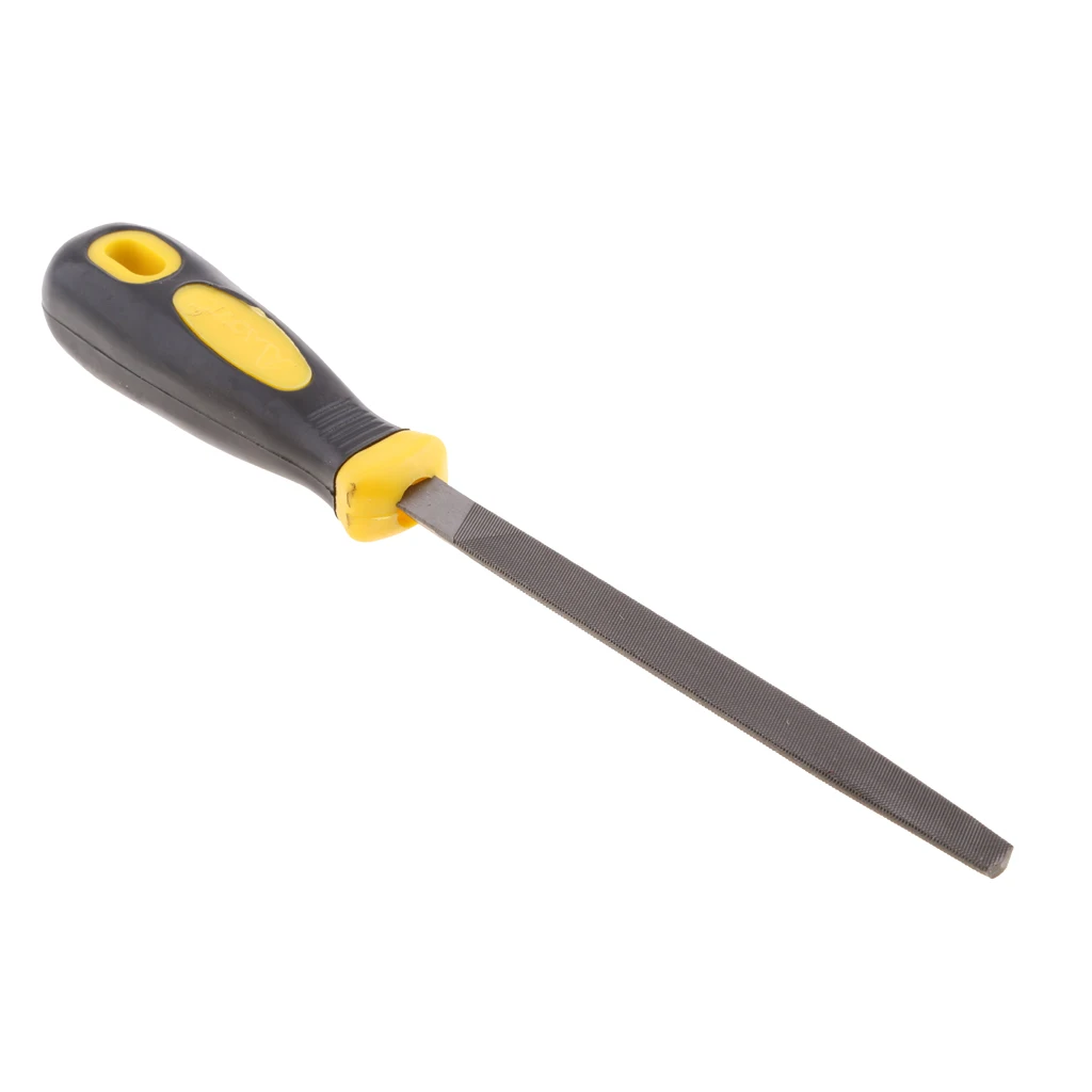 6 Inch Premium Carbon Steel Triangular File W/ Comfortable Rubber
