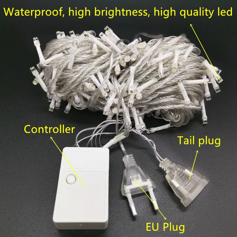 10M 20M Lucine Led String Ghirlanda Spina UE Luce di Natale Esterno Interno Albero Strada Giardino Decorazione della festa nuziale