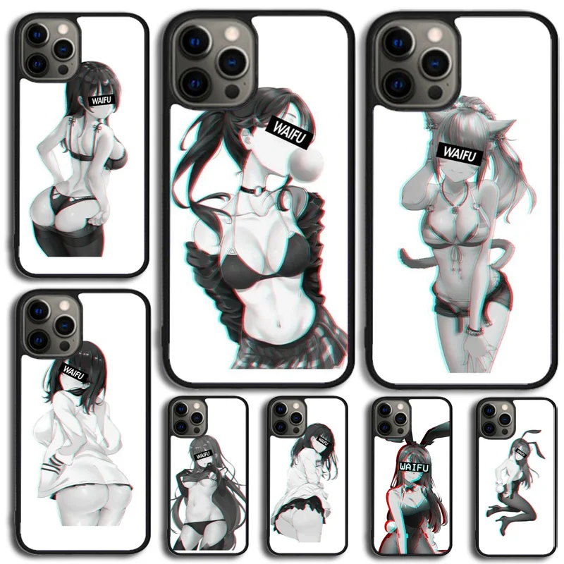 

Милый чехол для телефона waifu с милой аниме-девушкой для iPhone 15 16 14 Plus 11 12 mini 13 Pro Max Apple X XR XS max