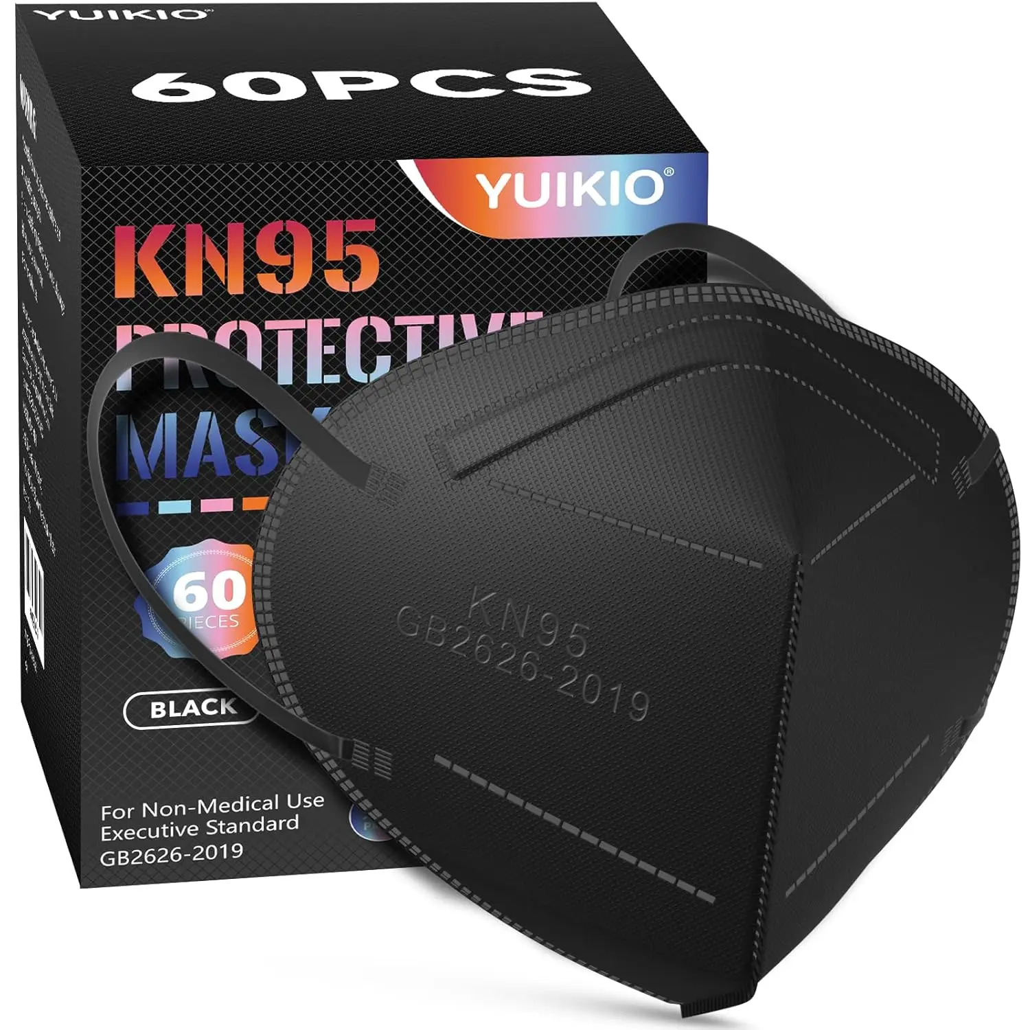 

60 Pack 5-Layer KN95 Protective Face Masks, Disposable Cup Design for Comfort and Safety