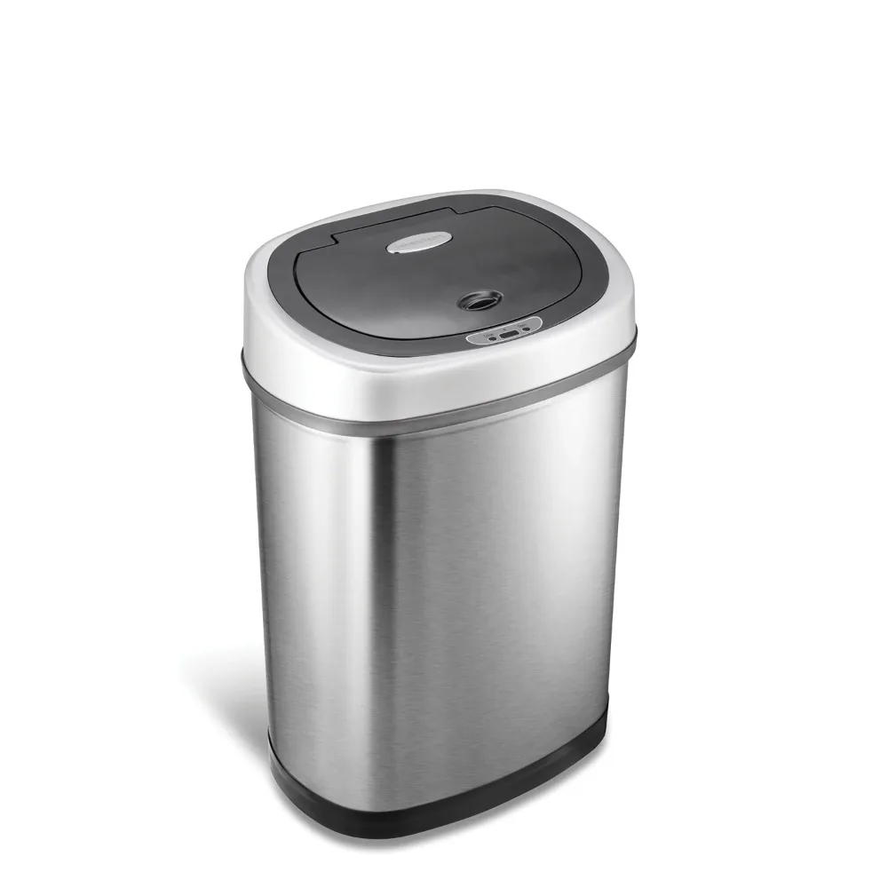 

Trash Can Motion Sensor Oval Trash Can Bucket Garbage Cans 11.1 Gallon Bathroom Bin Fingerprint-Resistant Stainless Steel Tools