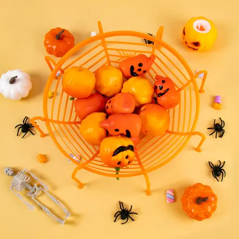1/3 st Halloween svart spindelnätsskål fruktfat bus eller godis kakkorg barnpresenter halloweenfestdekorationer 10 best sales godisbordsdekorationer - №1