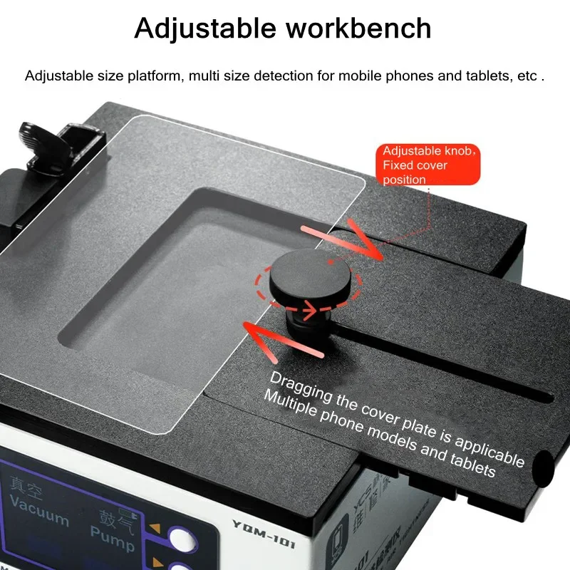 Probador de estanqueidad YCS YQM-101 con pantalla Digital grande para tableta IP Android, máquina de prueba automática con bomba de vacío integrada