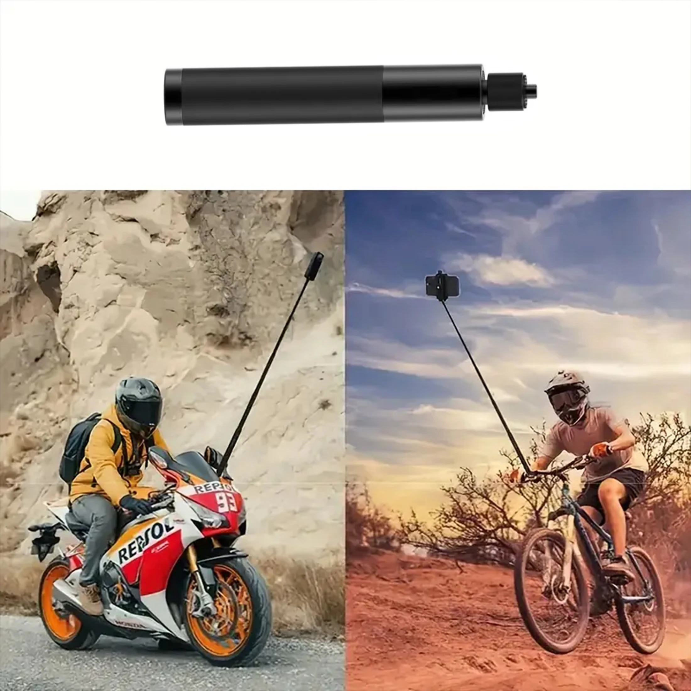 Onzichtbare selfiestick 70 cm lange selfiestick, geschikt voor Insta360 X4, X3, ONE X2, ONE R, ONE X, 1/4” camera's met schroefbevestiging