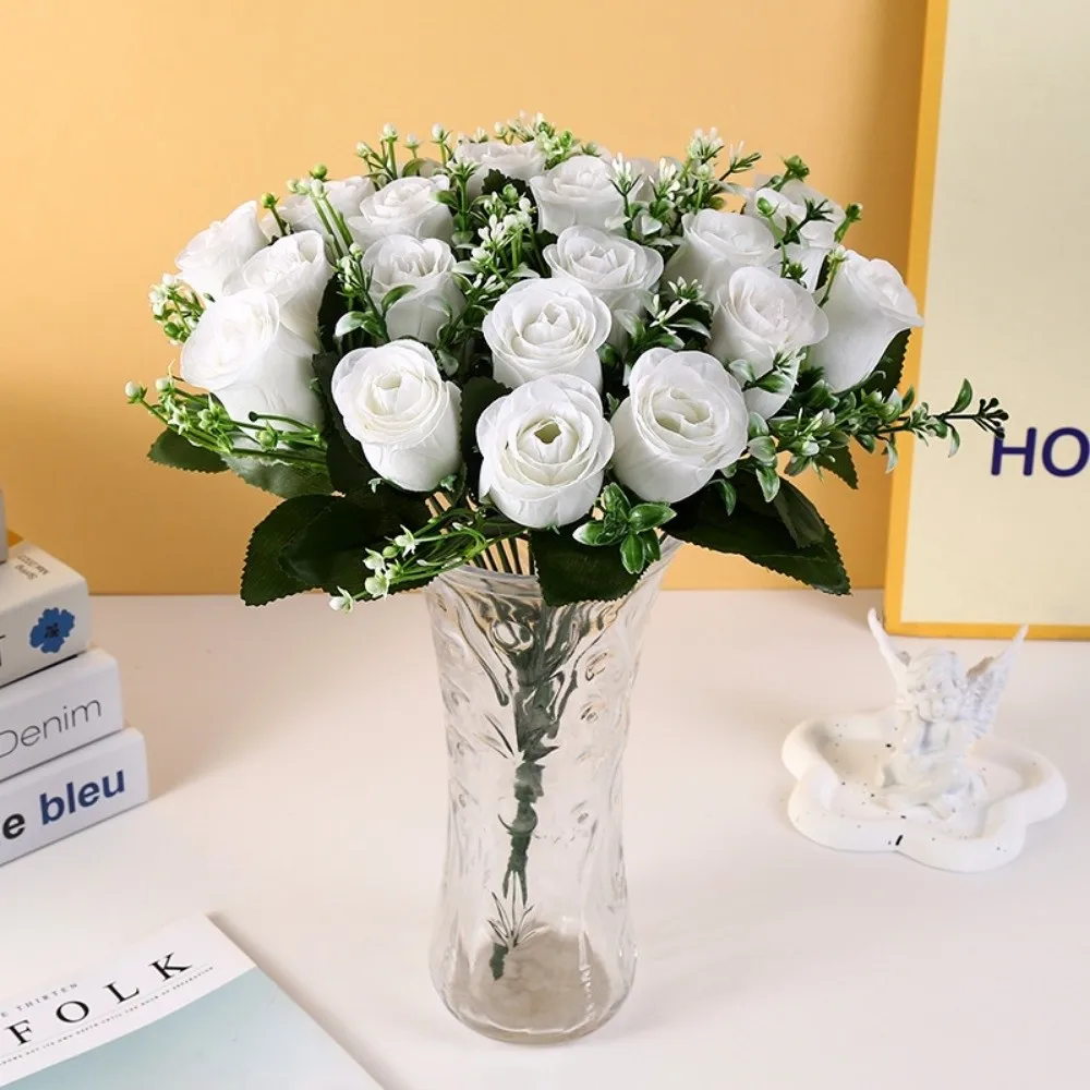 D5 24 Heads Real Happy Flower 7 Colors Mini Valentine's Day Flowers Photography Photo Gift Rose Flowers Decorative Home Decor
