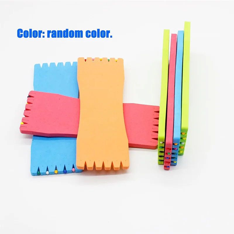 12Pcs Angeln Führer linie Halter EVA Schaum Winding Board Spule Fisch Haken Keeper Lagerung mit Pins Tackle-Tool Zufällige farbe – Detail 2