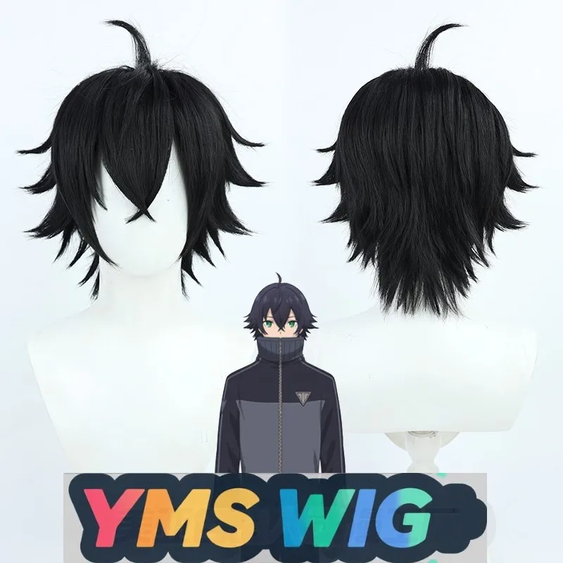 

【YMS WIG】Touken Ranbu Mizunoko Masahide Cosplay Wig Black Reverse Curl Top Hair