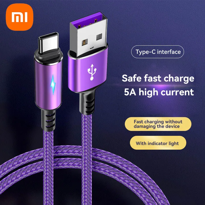 Xiaomi USB Cable 5A Fast Charging Wire Mobile Phone USB Cable For Huawei Samsung Andriod USB To Type C Data Cable Cord 2024