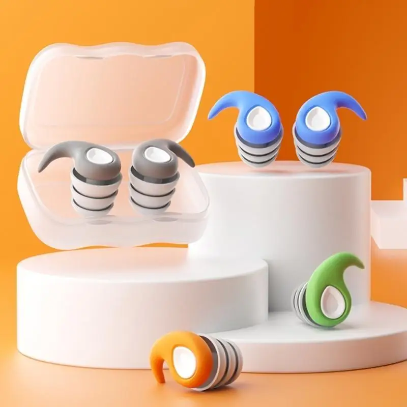 J1HD Sleeping Earplugs Soft Silicone Plugs Professional Soundproof Noise Reduction