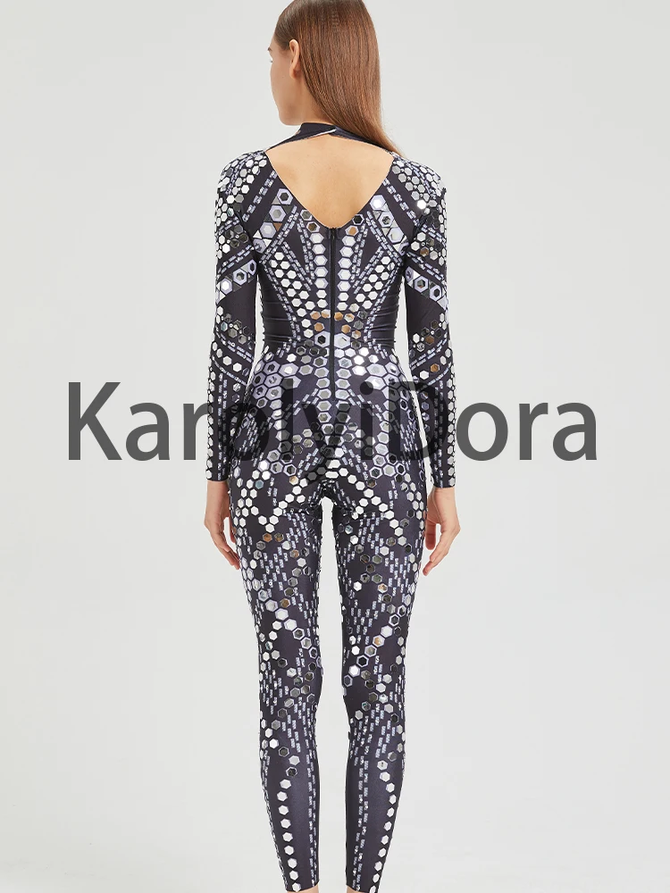 Tuta con diamanti con paillettes di alta qualità Modello di auto Discoteca Bar Strass brillanti Mostra costumi di performance per ragazze Costumi di scena