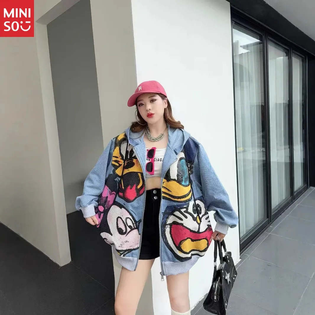 

Disney2025 Spring and Autumn New Casual Denim Jacket Women's Clothing Large Size Loose Fashion Versatile BF Style Jacket Top