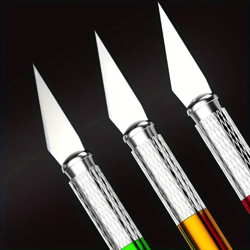 مجموعة أدوات حرفية من سبائك الألومنيوم مع شفرات دقيقة، مجموعة أدوات نحت يدوية، مناسبة للاستخدام بنفسك والملصقات والأختام المطاطية #2