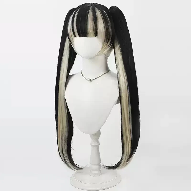 2025 aaa 홀로라이브 버추얼 유튜버 주후테이 라덴 코스프레 가발 더블 포니테일 내열성 합성 헤어 할로윈 파티 롤